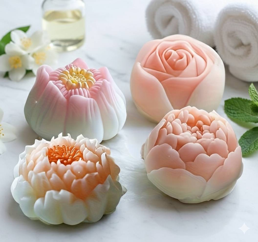 4x Silikonové formy Květy - sada  Kytice